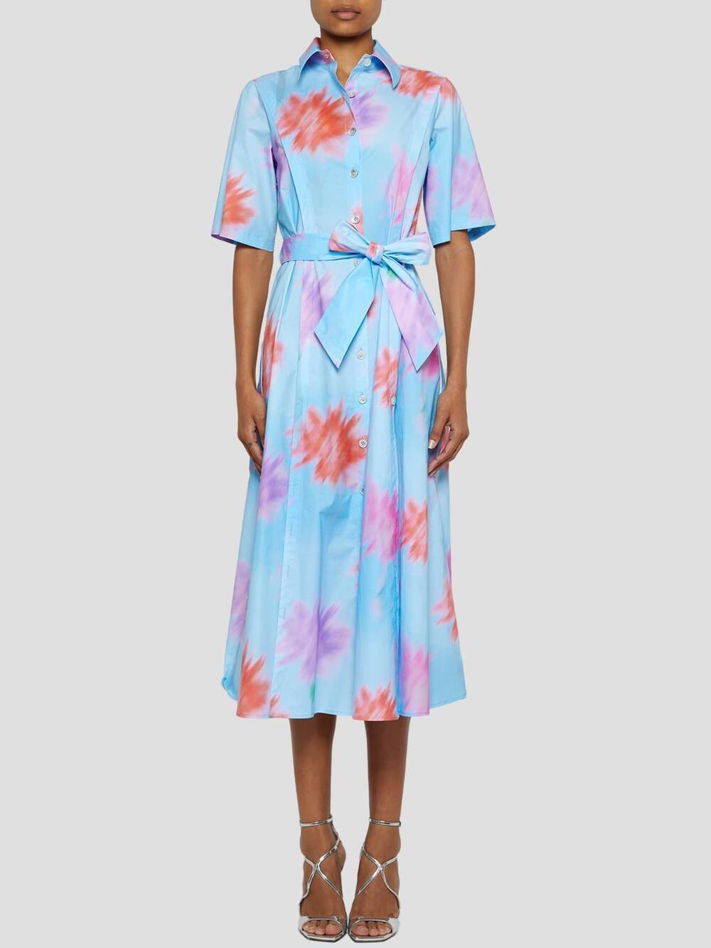 NEW PRABAL GURUNG short sleeve shirt dress in blue